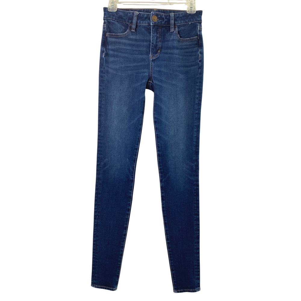 American Eagle Hi Rise Jegging Junior 0 X-Long Dark Wash Denium Jeans Stretch
